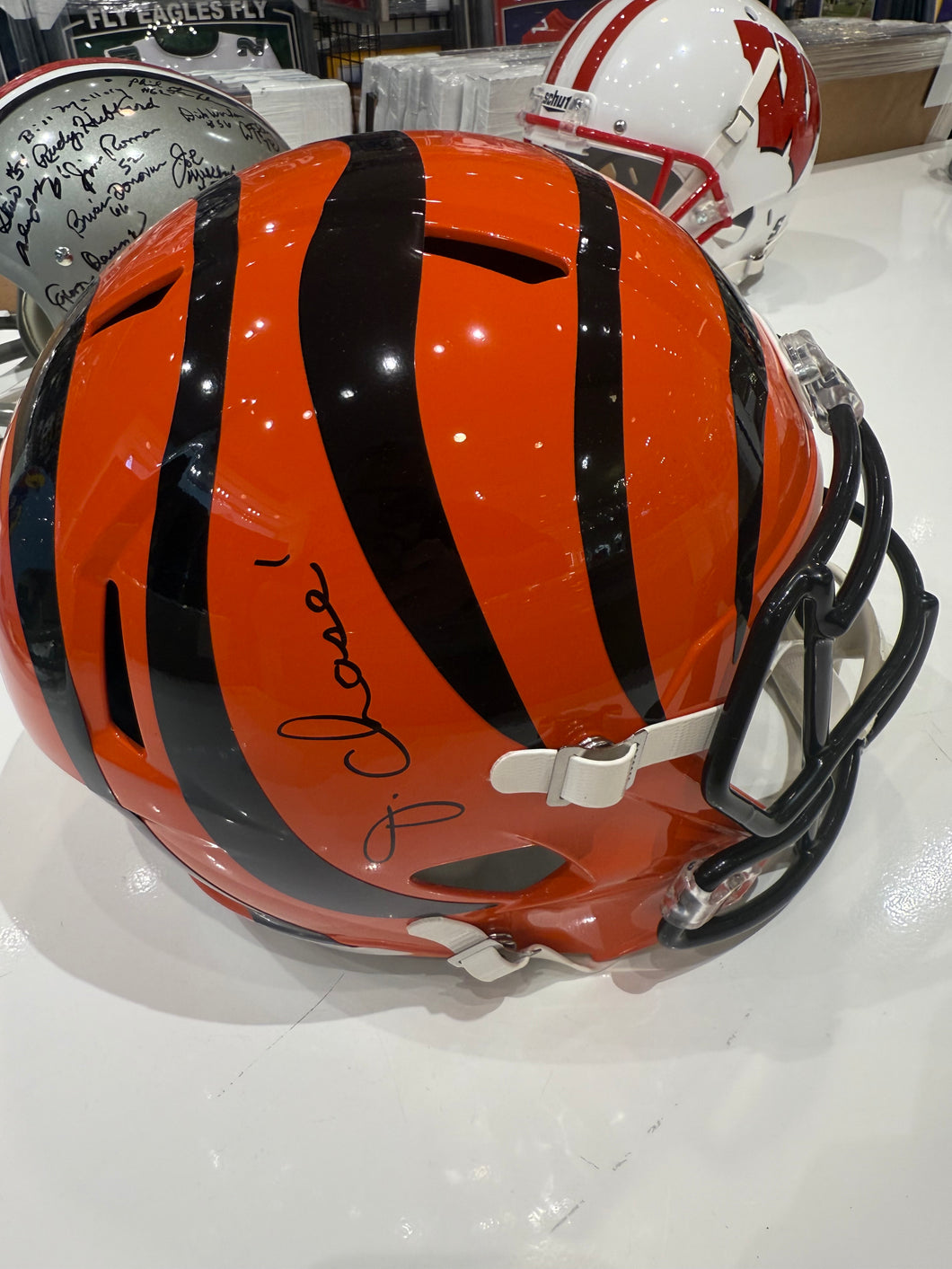 Cincinnati Bengals Jamar Chase Signed Autographed Full Size Replica Helmet BAS COA
