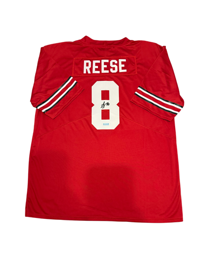 Arvell Reese Signed Autographed Ohio State Buckeyes Red Jersey Prime Time Witness COA