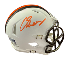 Load image into Gallery viewer, Carson Schwesinger Signed Autographed Cleveland Browns White Alternate Mini Helmet Signed in Orange includes COA