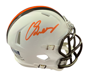 Carson Schwesinger Signed Autographed Cleveland Browns White Alternate Mini Helmet Signed in Orange includes COA