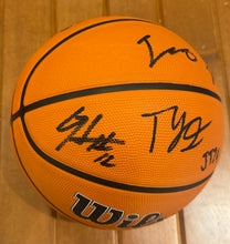 Load image into Gallery viewer, 2025 Cleveland Cavaliers Team Signed Basketball Autographed by 5 Cavs including Ty Jerome, De’Andre Hunter, Isaac Okoro, Jaylon Tyson, &amp; Dean Wade with COA