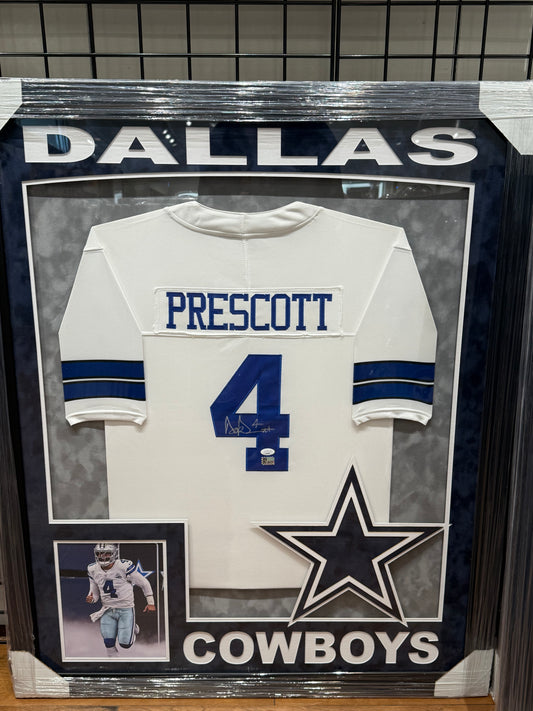 Dallas Cowboys Dak Prescott Signed Autographed Custom Jersey Custom Framed JSA COA