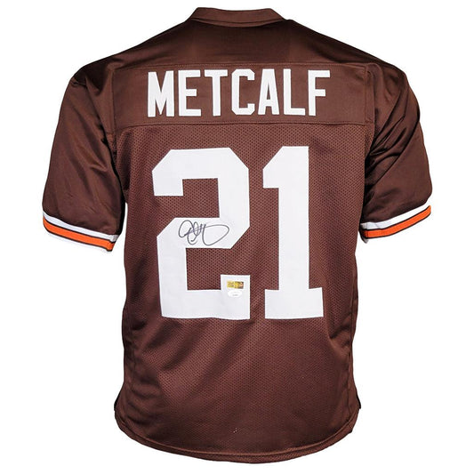 Cleveland Browns Eric Metcalf Hand Signed Autographed Custom Brown Jersey with JSA COA