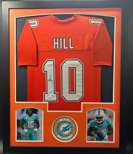 Miami Dolphins Tyreek Hill Signed Jersey Framed & Matted with JSA COA