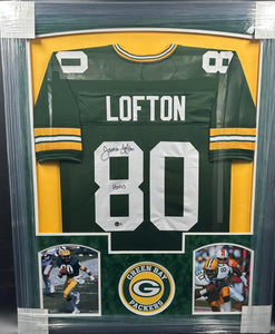 Green Bay Packers James Lofton Signed Jersey with HOF 03 Inscription Framed & Suede Matted with BECKETT COA
