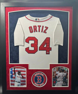 Boston Red Sox David Ortiz Signed Jersey Framed & Suede Matted with FANATICS Authentic COA