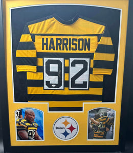 Pittsburgh Steelers James Harrison Signed Bumblebee Jersey Framed & Suede Matted with JSA COA