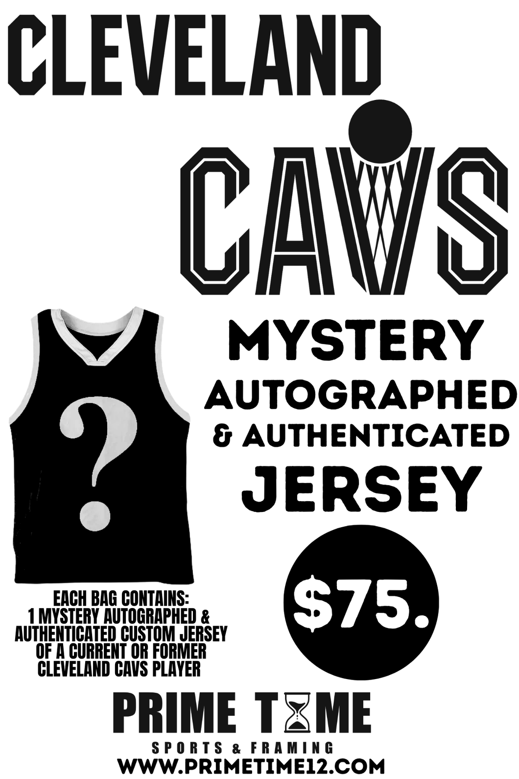 Cleveland Cavaliers Mystery Autographed Custom Cavs Jersey Bag