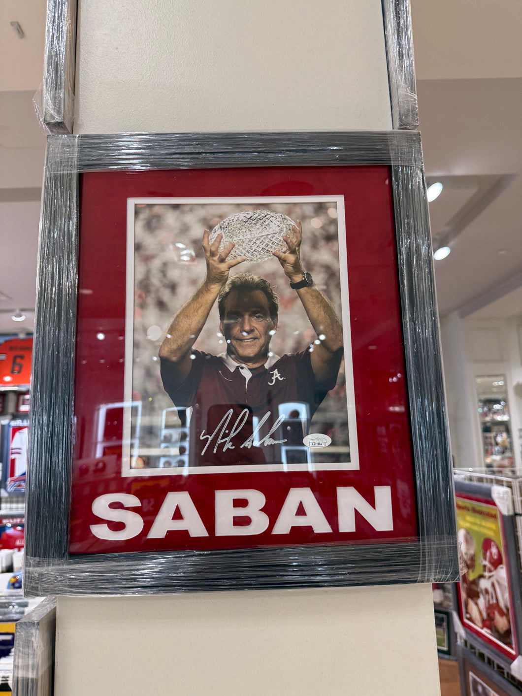 Alabama Nick Saban Signed Autographed 8x10 Photo Custom Framed JSA COA