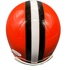 Cleveland Browns Josh Cribbs Hand Signed Autographed Throwback White Face Mask Mini Helmet with JSA COA