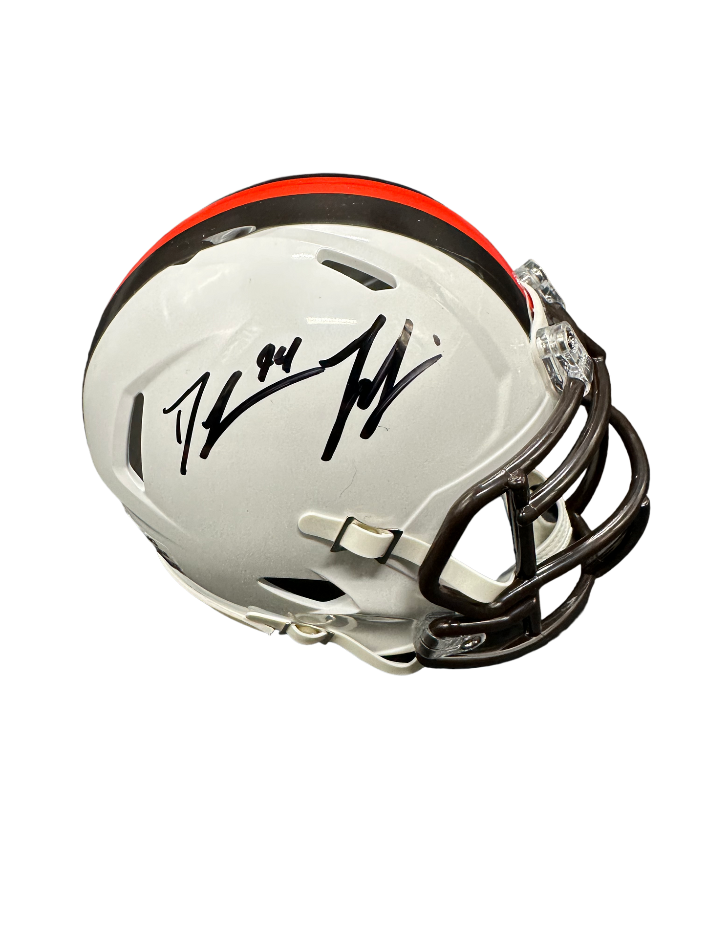 Cleveland Browns Dalvin Tomlinson Hand Signed Autographed White Alternate Mini Helmet with JSA COA