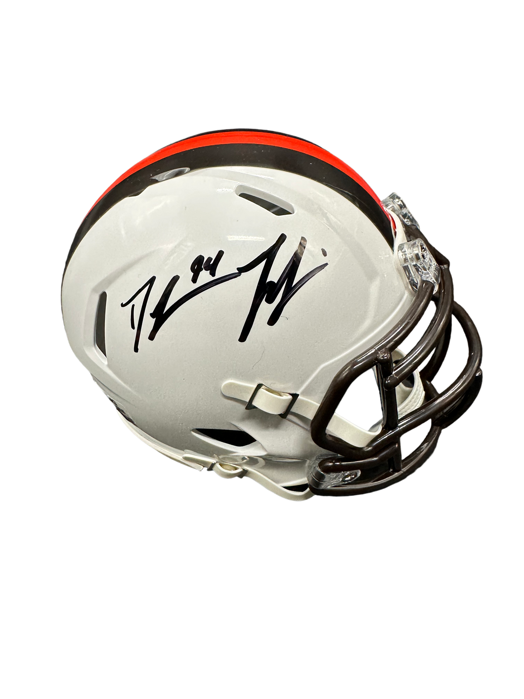 Cleveland Browns Dalvin Tomlinson Hand Signed Autographed White Alternate Mini Helmet JSA COA