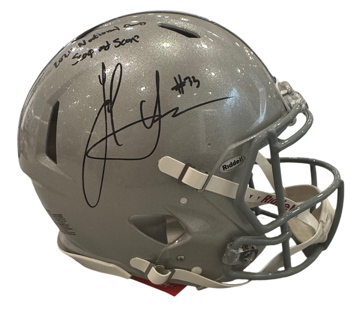 Ohio State Buckeyes Jack Sawyer Hand Signed Autographed Full Size Replica Helmet With “2024 National Champ Scoop and Score” Swau COA