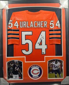 Chicago Bears Brian Urlacher Signed Jersey with Hof 18 Inscription Framed & Matted with BECKETT COA