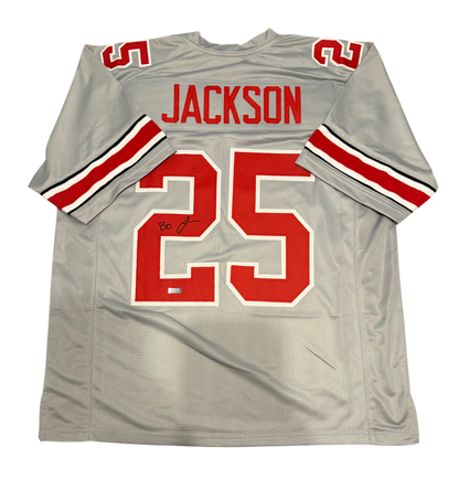 Bo Jackson Signed Autographed Ohio State Gray Custom Jersey Prime Time Witness COA