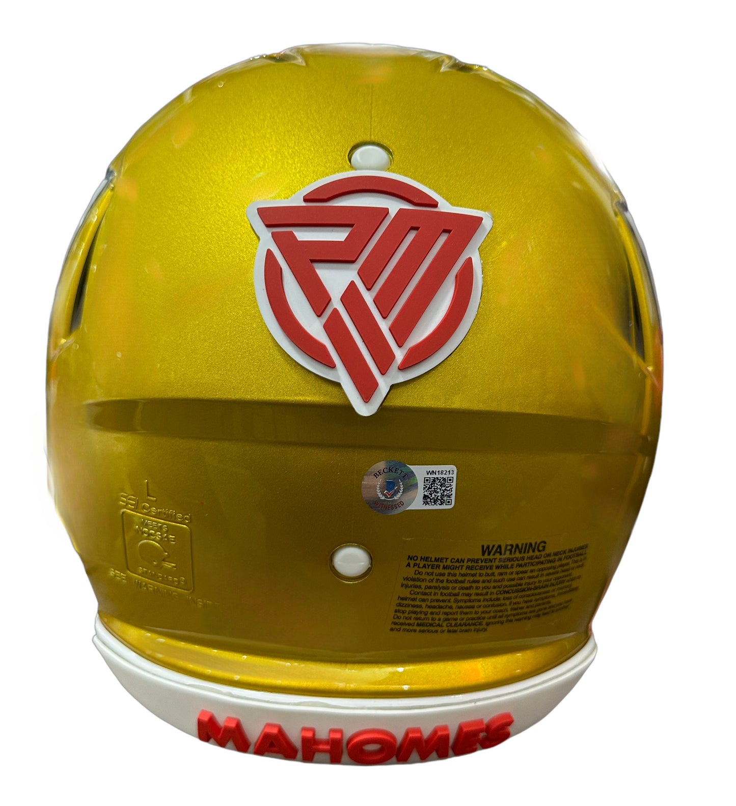 Kansas City Chiefs Patrick Mahomes Hand Signed Autographed Flash Alternate Full Size Authentic Helmet with BECKETT COA