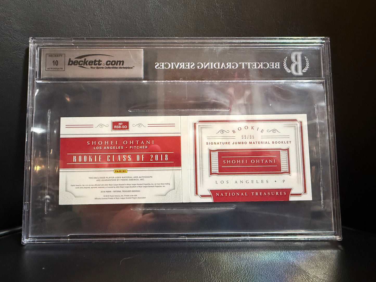 2018 Panini National Treasures Shohei Ohtani Booklet Jumbo Jersey Auto /99