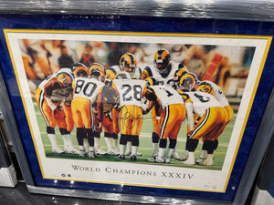 St Louis Rams Marshal Faulk Signed Autographed 16x20 Photo Custom Framed JSA COA