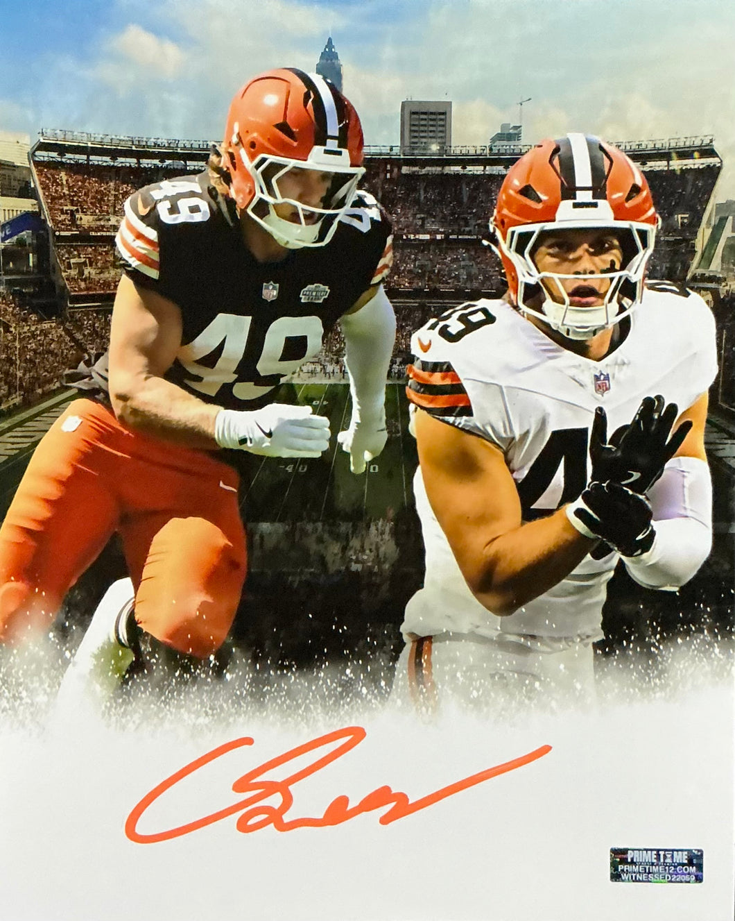 Carson Schwesinger Signed Autographed Cleveland Browns 8x10 Photo Coa
