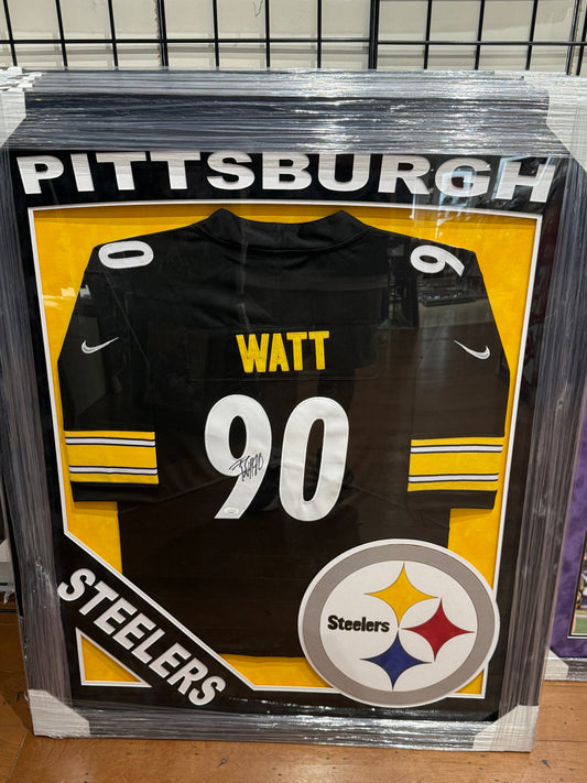 Pittsburgh Steelers TJ Watt Signed Autographed Custom Jersey Custom Framed JSA COA