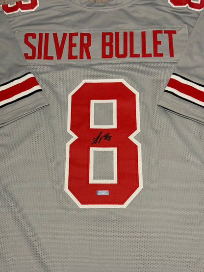 Arvell Reese Signed Autographed Ohio State Buckeyes Gray Custom Jersey Prime Time Witness COA