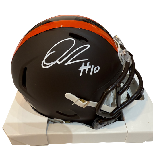 Quinshon Judkins Signed Autographed Cleveland Browns Alpha Dawg Mini Helmet Swau COA