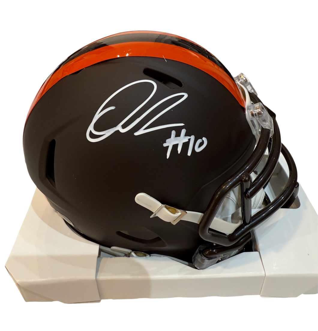 Quinshon Judkins Signed Autographed Cleveland Browns Alpha Dawg Mini Helmet Swau COA