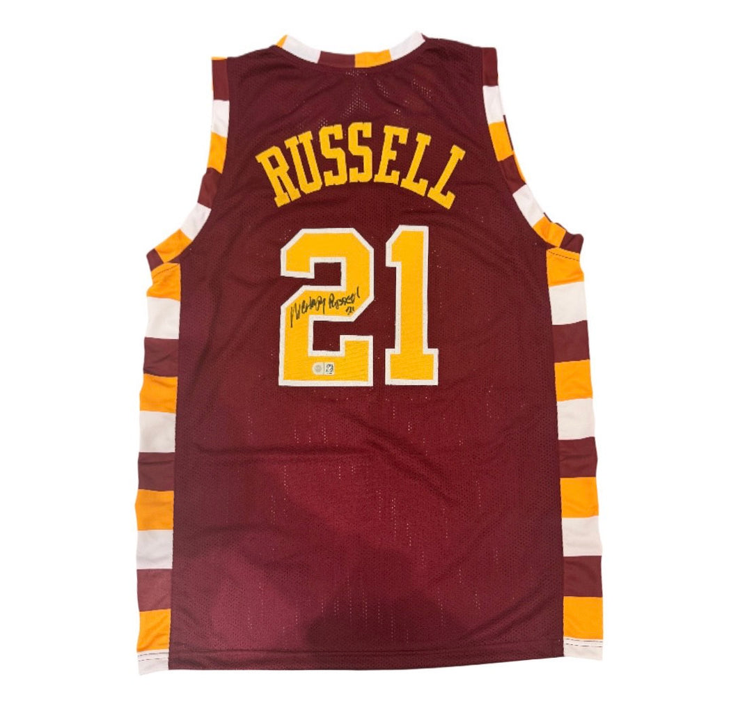 Cleveland Cavaliers Campy Russell Hand Signed Autographed Custom Maroon Jersey with Swau COA