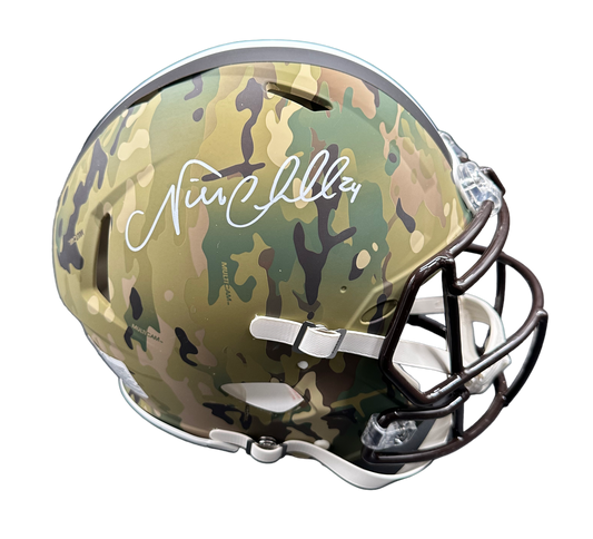 Cleveland Browns Nick Chubb Hand Signed Autographed Full Size Authentic CAMO Helmet Beckett COA