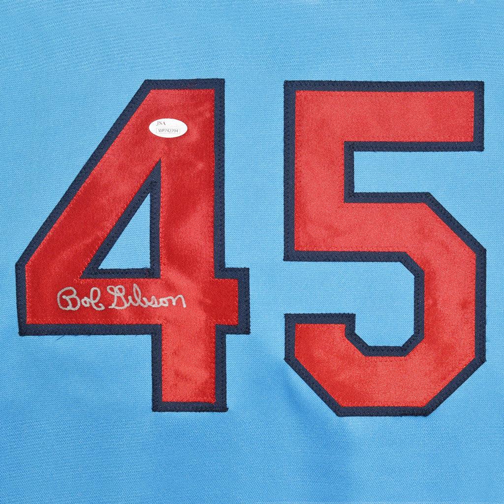 St Louis Cardinals Bob Gipson Hand Signed Autographed Custom Blue Jersey with JSA COA