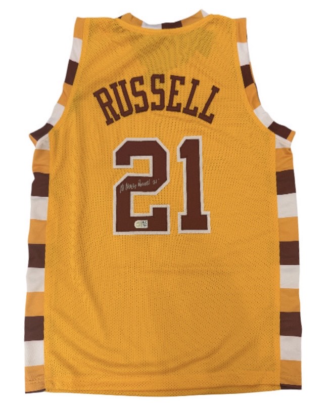 Cleveland Cavaliers Campy Russell Hand Signed Autographed Custom Yellow Jersey with Swau COA