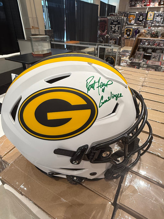 Green Bay Packers Brett Farve “Gun Slinger” Signed Autographed Full Size Authentic Speed Flex Helmet BAS Radtke COA