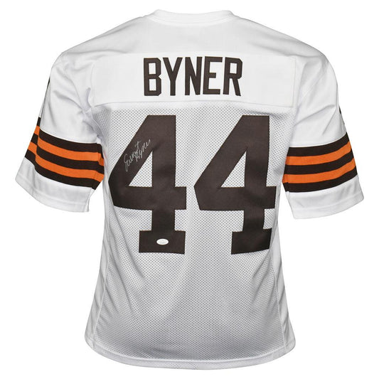 Cleveland Browns Ernest Byner Hand Signed Autographed Custom White Jersey with JSA COA