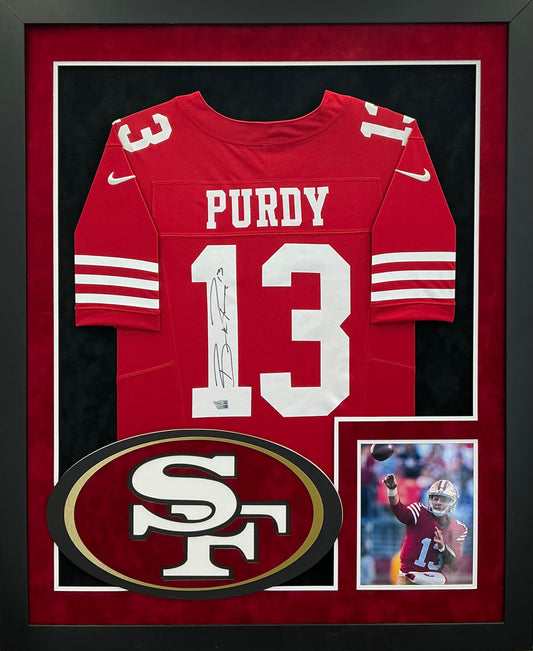 San Francisco 49ers Brock Purdy Hand Signed Autographed Authentic Jersey Custom Framed Fanatics COA