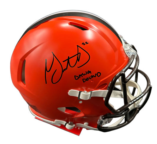 Cleveland Browns Grant Delpit Hand Signed Autographed Authentic Current Style Speed Helmet Inscribed “Dawg Pound” with JSA COA