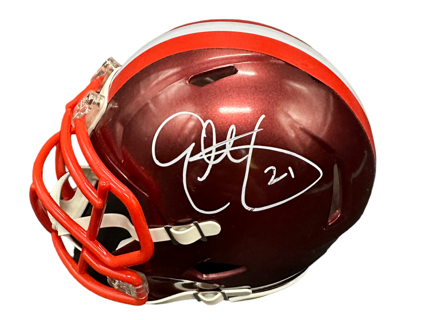 Cleveland Browns Eric Metcalf Hand Signed Autographed Flash Mini Helmet with JSA COA