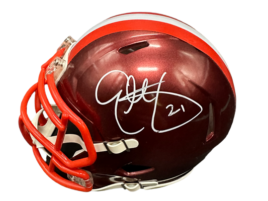 Cleveland Browns Eric Metcalf Hand Signed Autographed Flash Mini Helmet with JSA COA