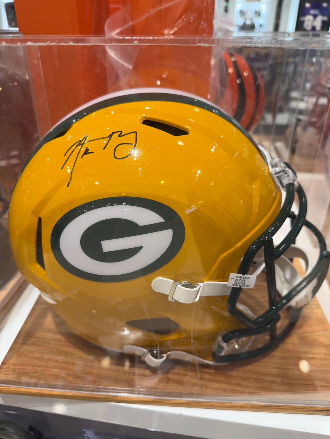 Greenbay Packers Aaron Rodgers Signed Autographed Full Size Replica Helmet Steiner COA