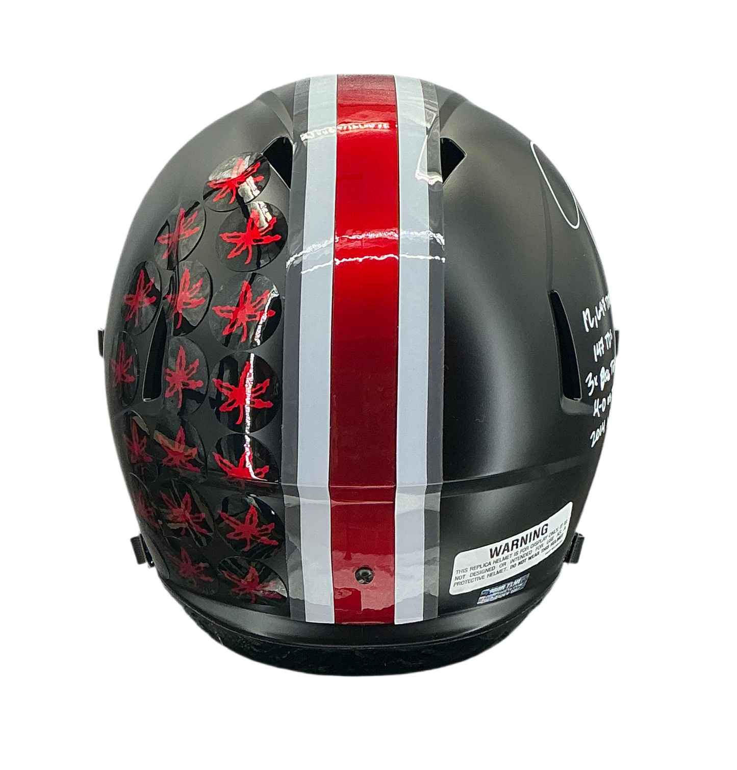 J.T. Barrett Signed Autographed Ohio State Buckeyes Full Size Replica Helmet with Inscription Prime Time Witnessed Coa