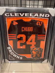 Cleveland Browns Nick Chubb Hand Signed Autographed Jersey Custom Framed