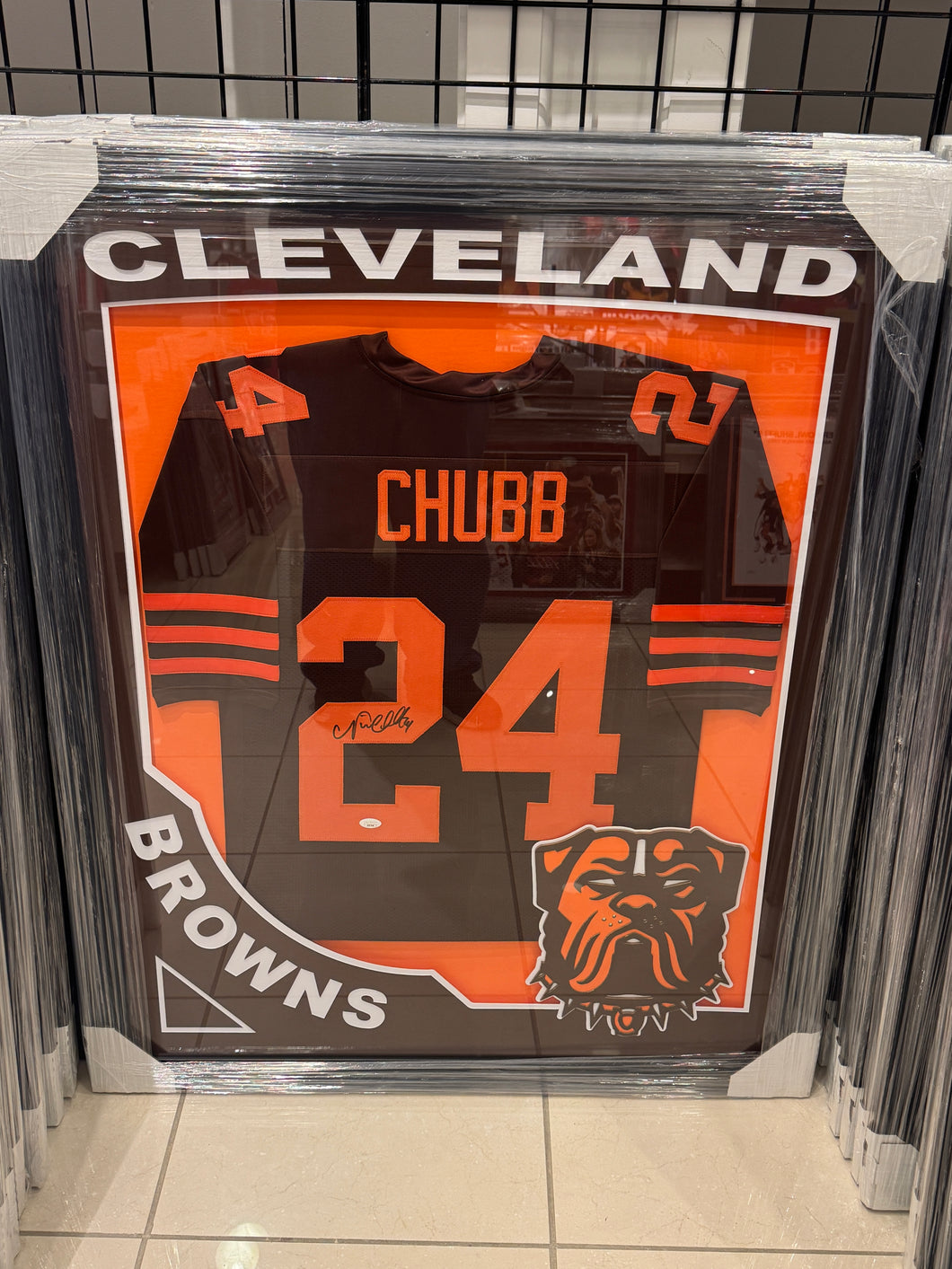 Cleveland Browns Nick Chubb Hand Signed Autographed Jersey Custom Framed