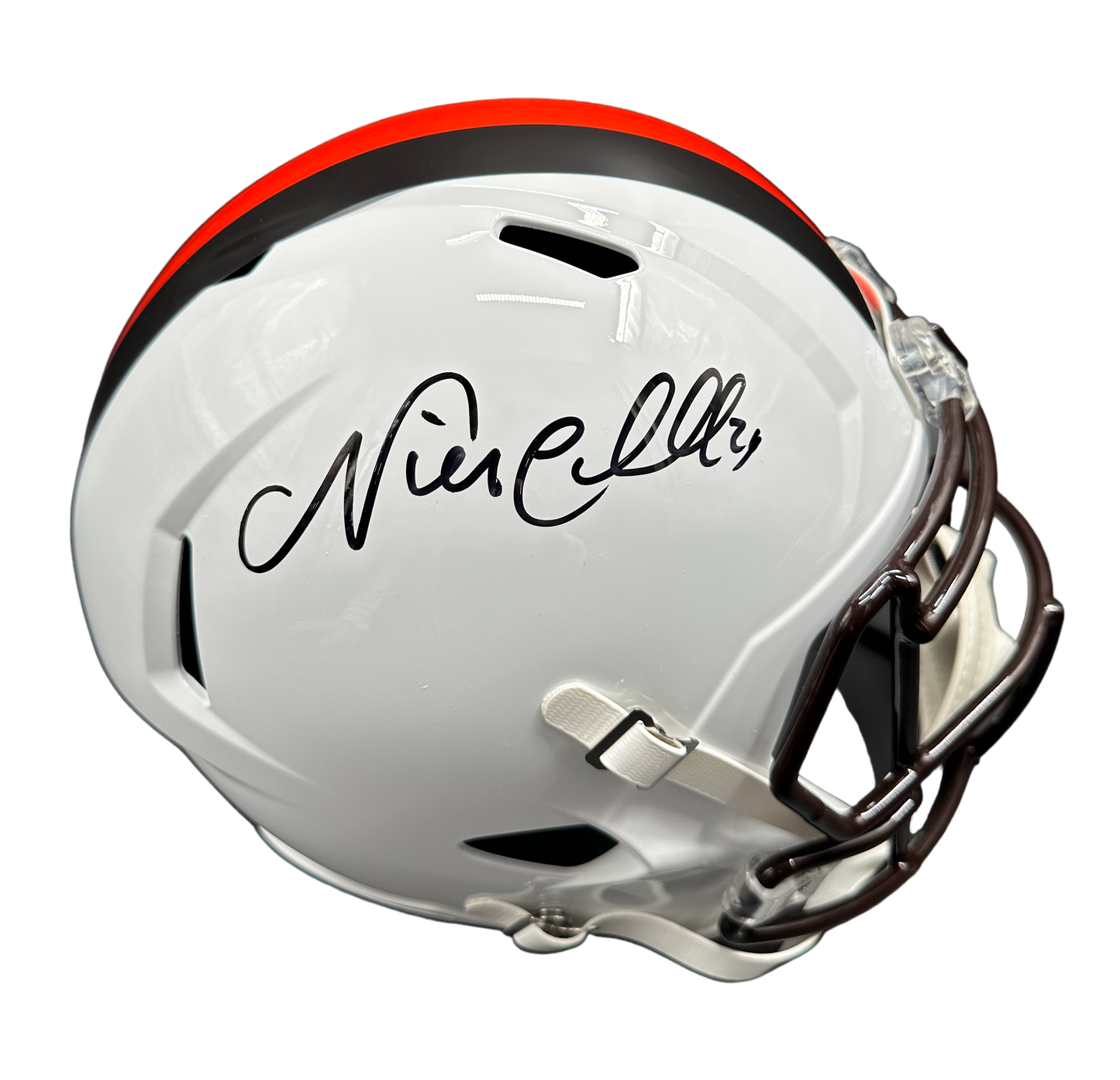Cleveland Browns Nick Chubb Hand Signed Autographed Full Size Replica 2023 ON FIELD ALTERNATE STYLE SPEED Helmet with Beckett COA