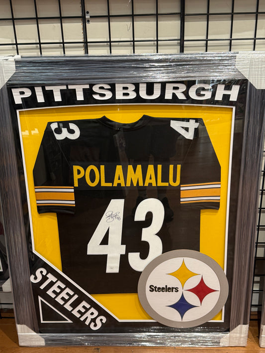 Pittsburgh Steelers Troy Polamalu Signed Autographed Custom Jersey Custom Framed JSA COA