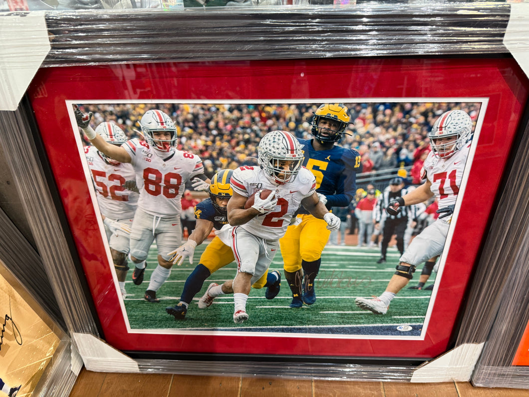 The Ohio State Buckeyes JK Dobbins Signed Autographed 16x20 Photo Custom Framed JSA COA