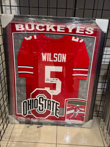 Ohio State Buckeyes Garrett Wilson Hand Signed Autographed Jersey Custom Framed BAS COA