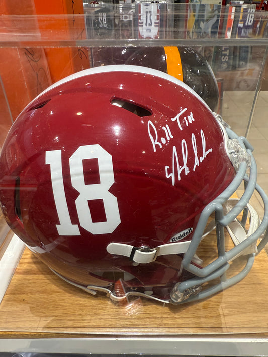 Alabama Crimson Tide Nick Saban signed Autographed Full Size Authentic Helmet BAS COA