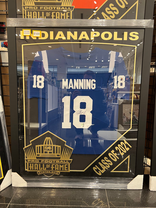 Peyton Manning Pro Football Hall Of Fame EXCLUSIVE CUSTOM FRAMED JERSEY JSA COA
