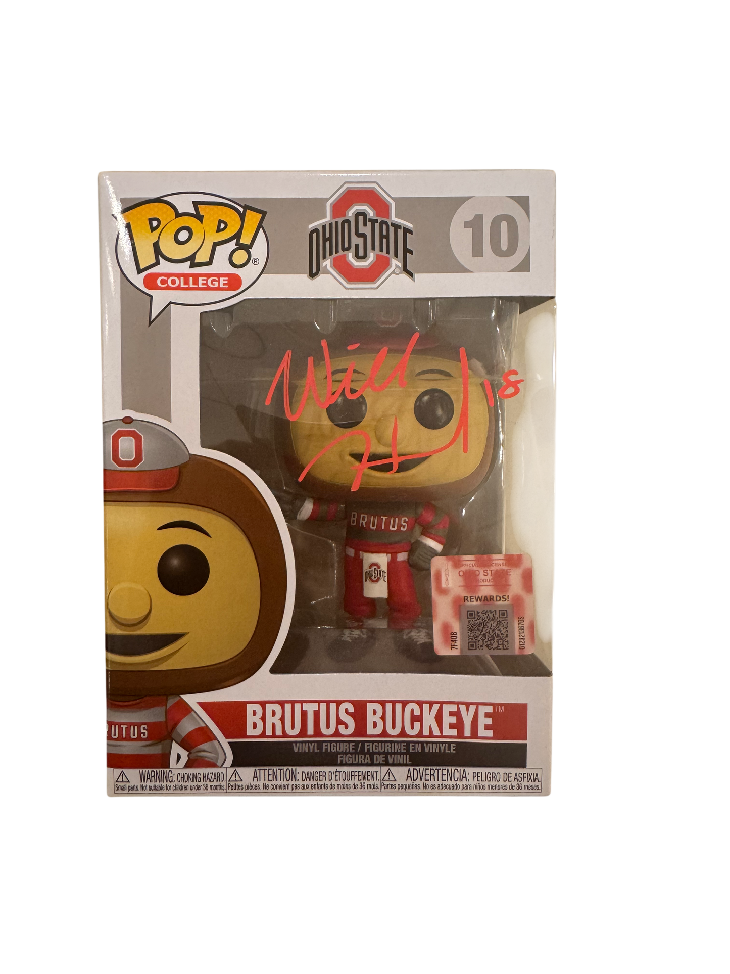 Ohio State Buckeyes Will Howard Hand Signed Autographed Brutus Funko Pop Swau COA 1/1