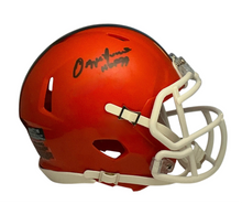 Load image into Gallery viewer, Ozzie Newsome Signed Autographed Cleveland Browns Orange Mini Helmet Signed in Black with HOF99 Inscription includes COA