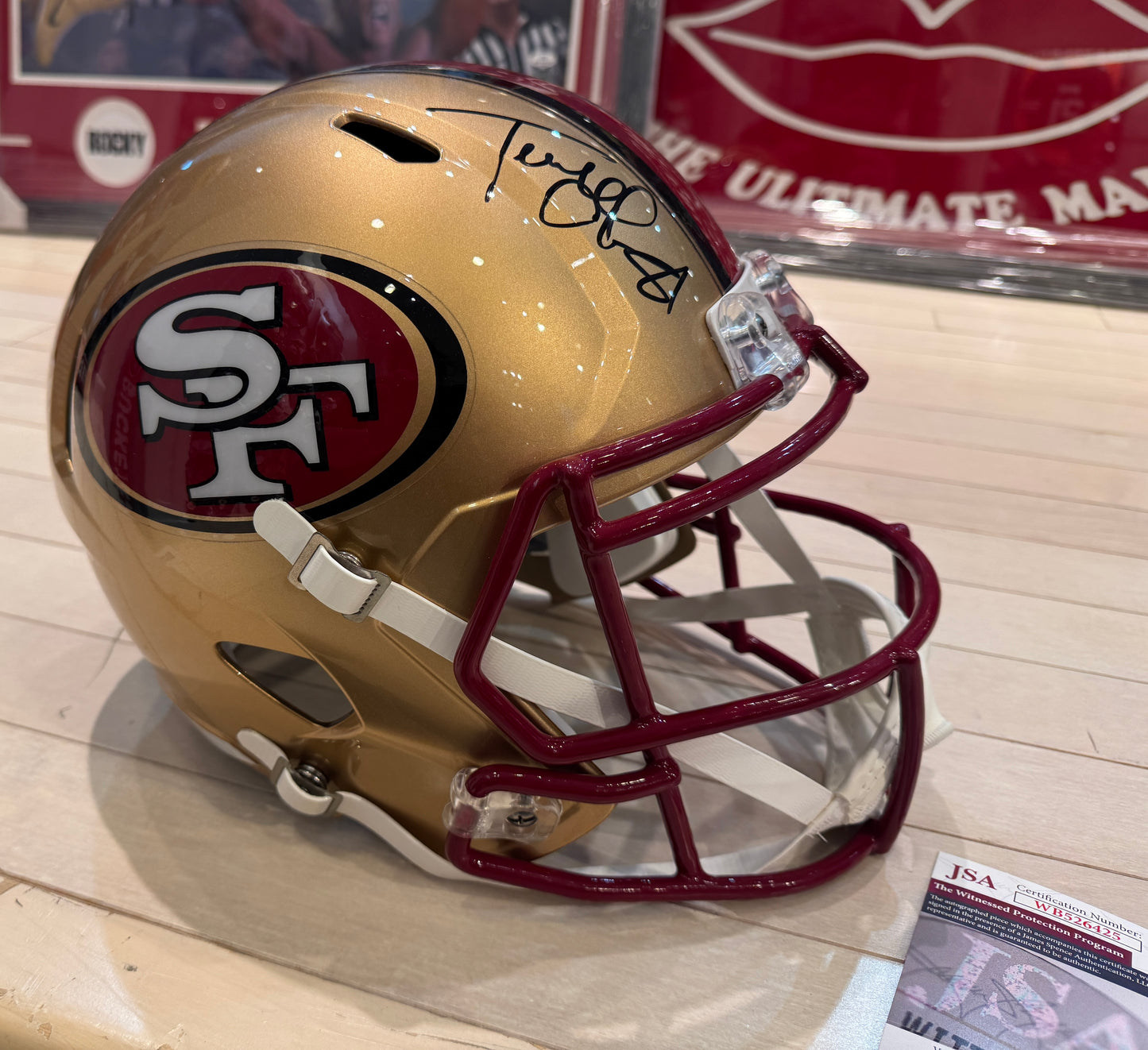 San Francisco 49ers Terrell Owens Hand Signed Autographed Replica Full Size Helmet JSA COA